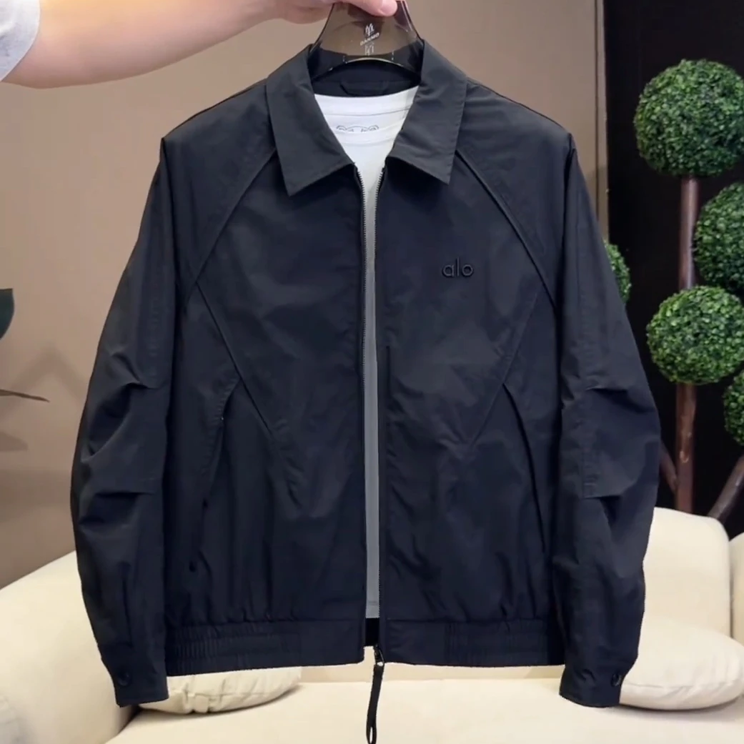 2025秋季潮牌明线拼接翻领夹克男士时尚宽松百搭户外休闲上衣外套