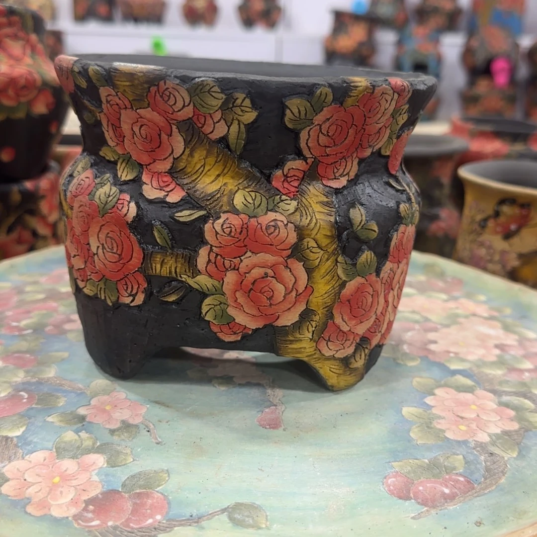 惠***子花盆紫砂精品多肉手绘花盆