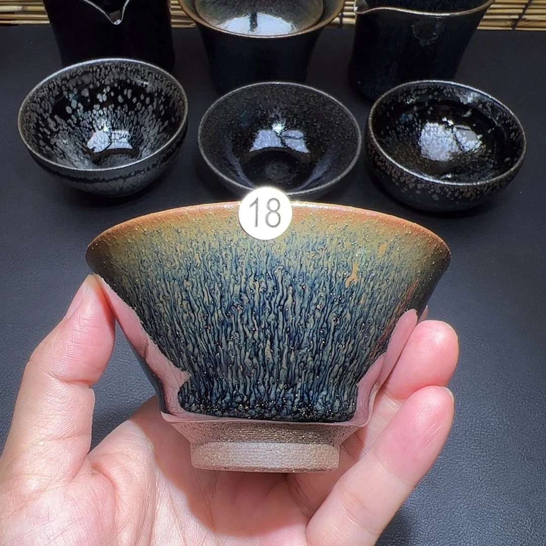 茶盏龙窑柴烧建盏，斗笠