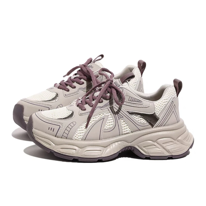 首谷女鞋春季增高厚底老爹鞋时尚休闲鞋轻便运动鞋潮流女款时尚