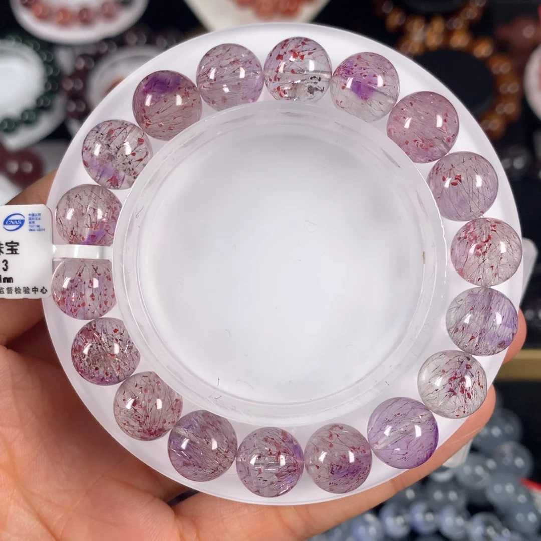 水晶手链未镶嵌紫梅彼岸花超七11