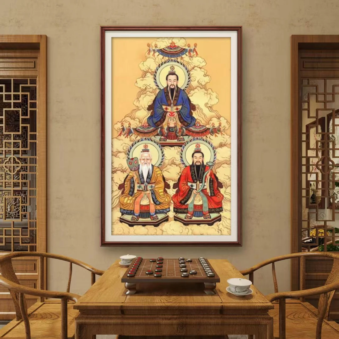 三清尊神 张俊龙原创油画手绘传统道教文化人物国风油画