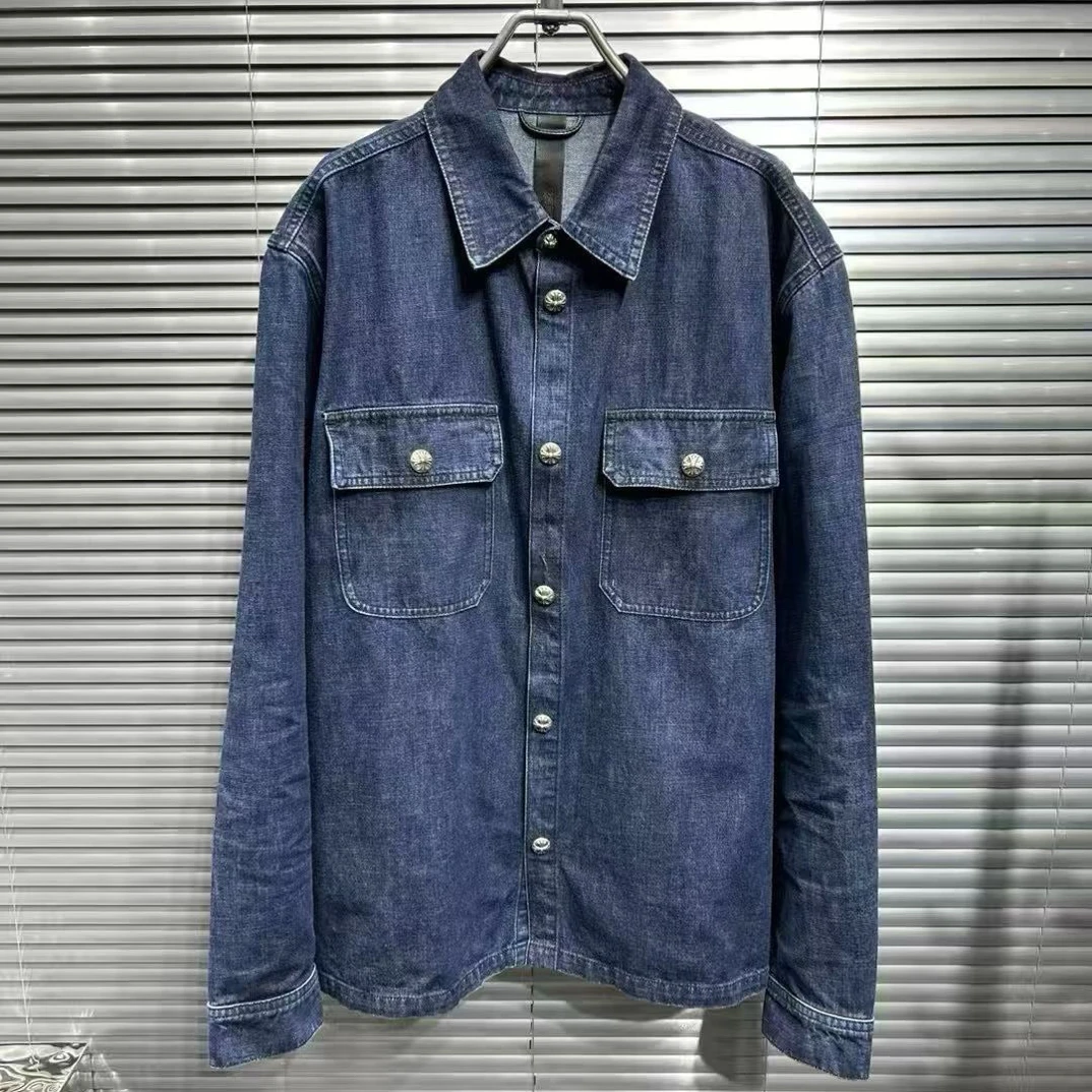 未使用 Chrome Hearts/克罗心 workdog系列蓝色牛仔衬衫外套/xl码