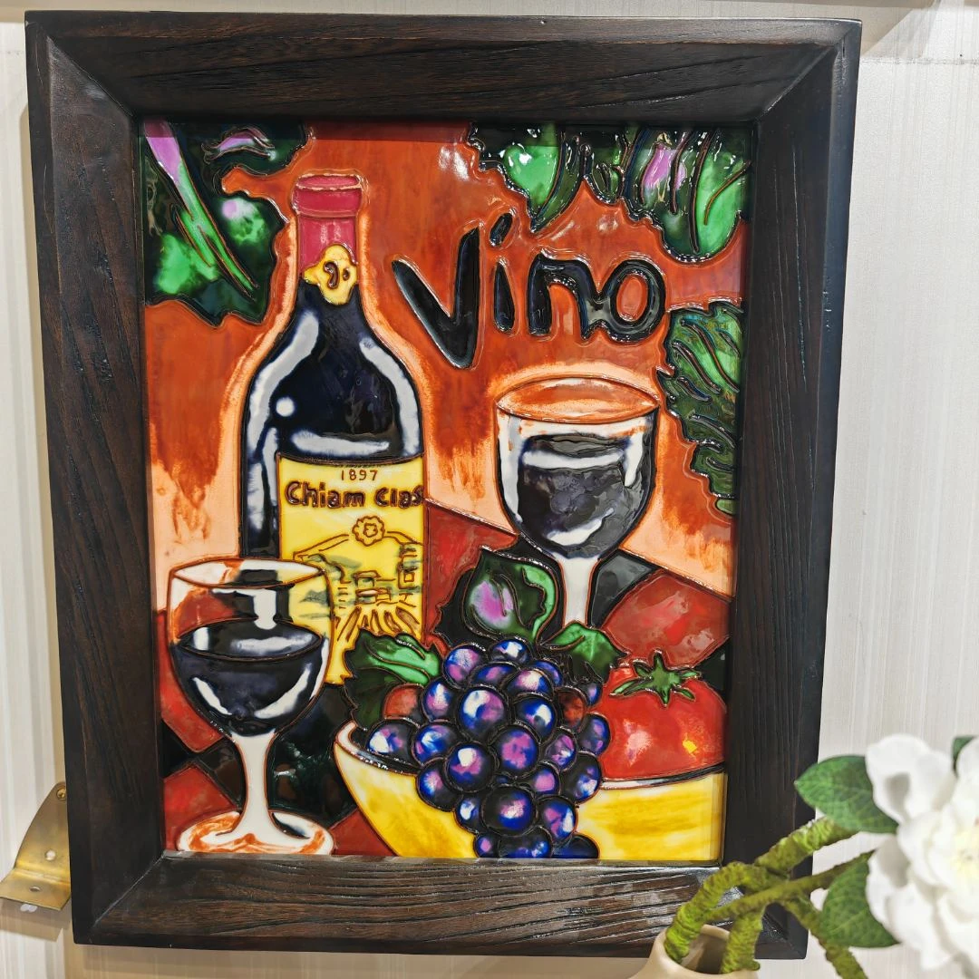 【贝尔】手工文创全人工手绘陶瓷瓷板画32*45挂画