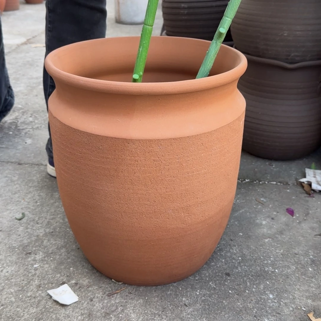 紫砂花盆口30高35宜兴土陶