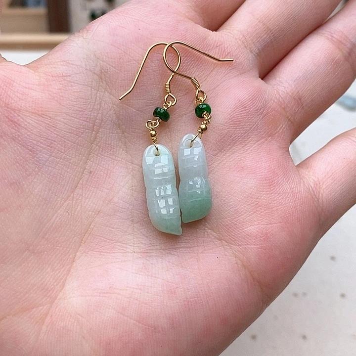 翡翠银S925镶嵌耳饰