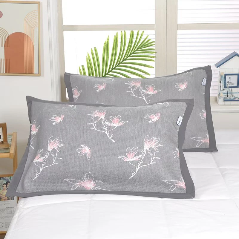 【玉兰花枕巾】52*78cm一对装精梳棉成人枕巾加厚