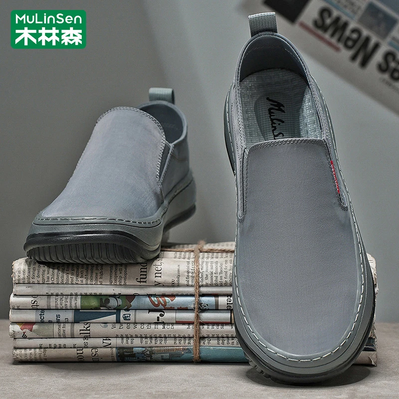 木林森男鞋2025新款秋季透气老北京布鞋男运动休闲软底帆布鞋男士