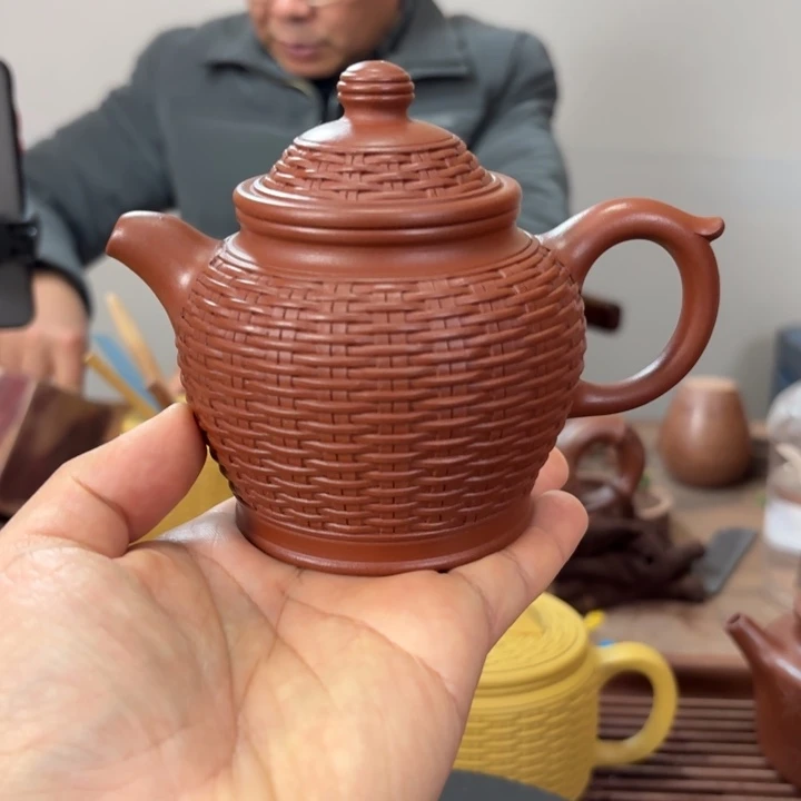 紫砂茶壶红泥高潘