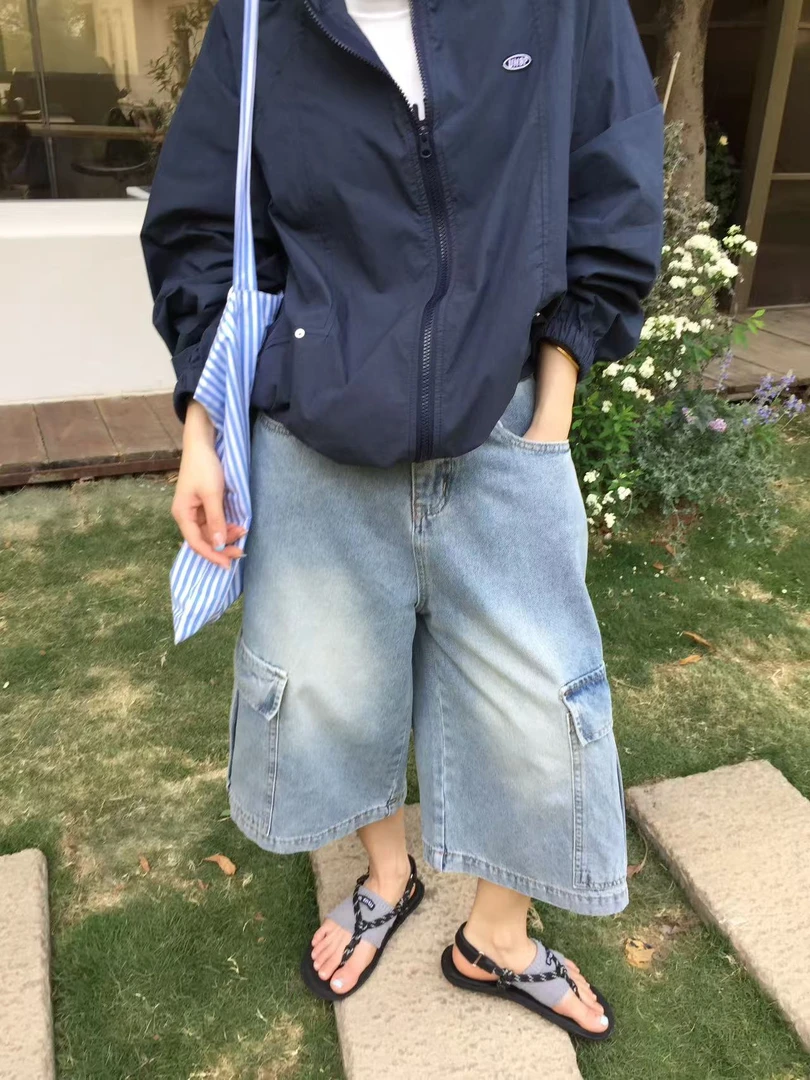 YY（8758#库）韩系百搭水洗牛仔裤 （裤长71 腰围66）