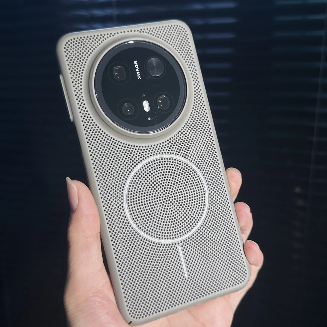 超散热夏季适用华为mate70手机壳磁吸mate60pro+网孔蜂窝透气防摔