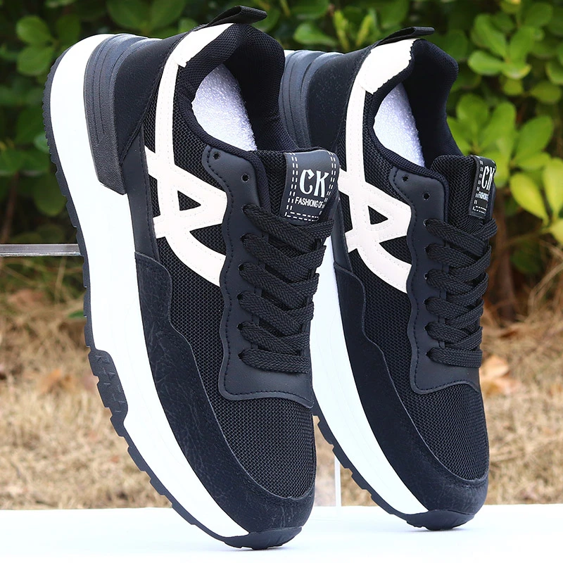 2025新款潮鞋子男春秋透气防臭网面鞋增高百搭运动休闲鞋耐磨跑鞋