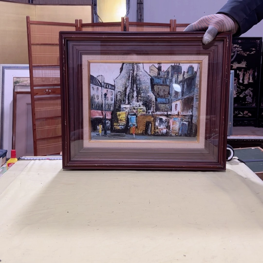 绘画惋*屏风框画茶空间设计