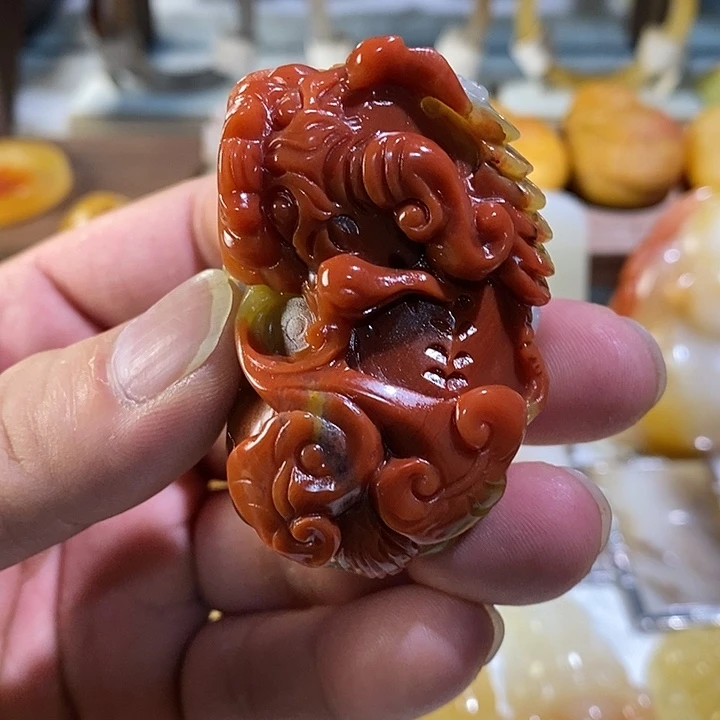 石英质玉（黄龙玉）未镶嵌吊坠(不含链)貔貅
