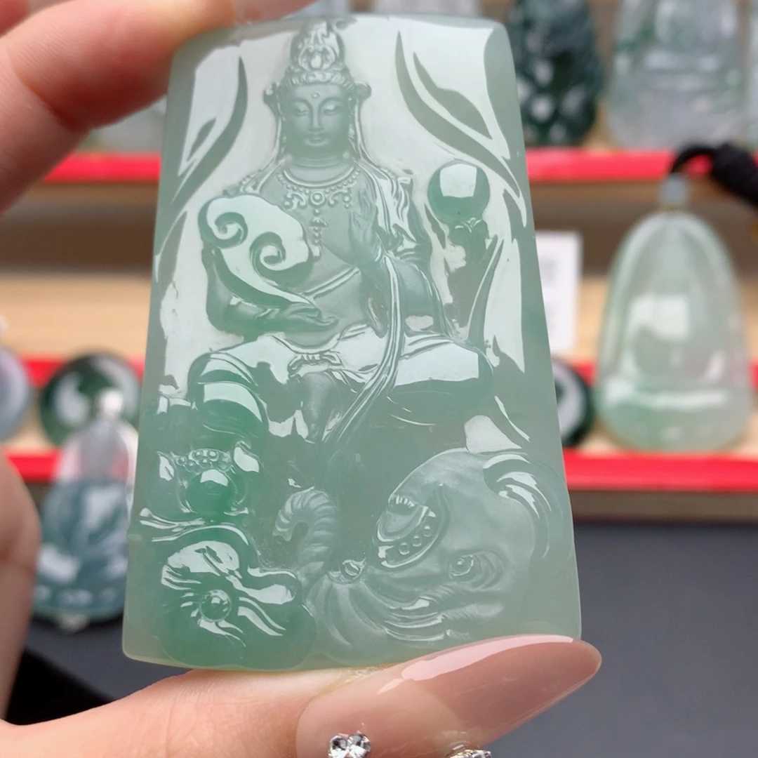 *****颈饰未镶嵌翡翠普贤菩萨