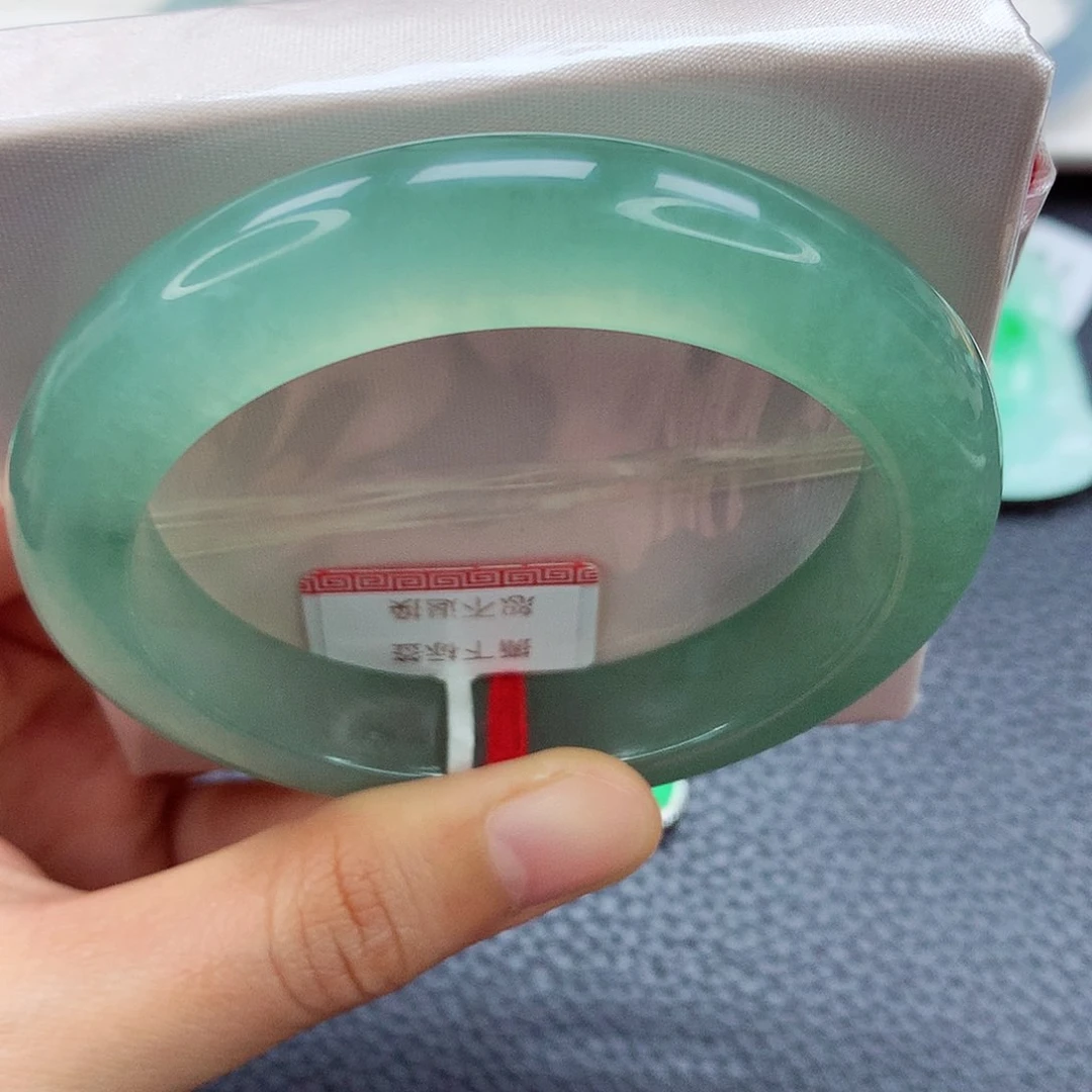 未镶嵌手镯翡翠53.8 绿光森林