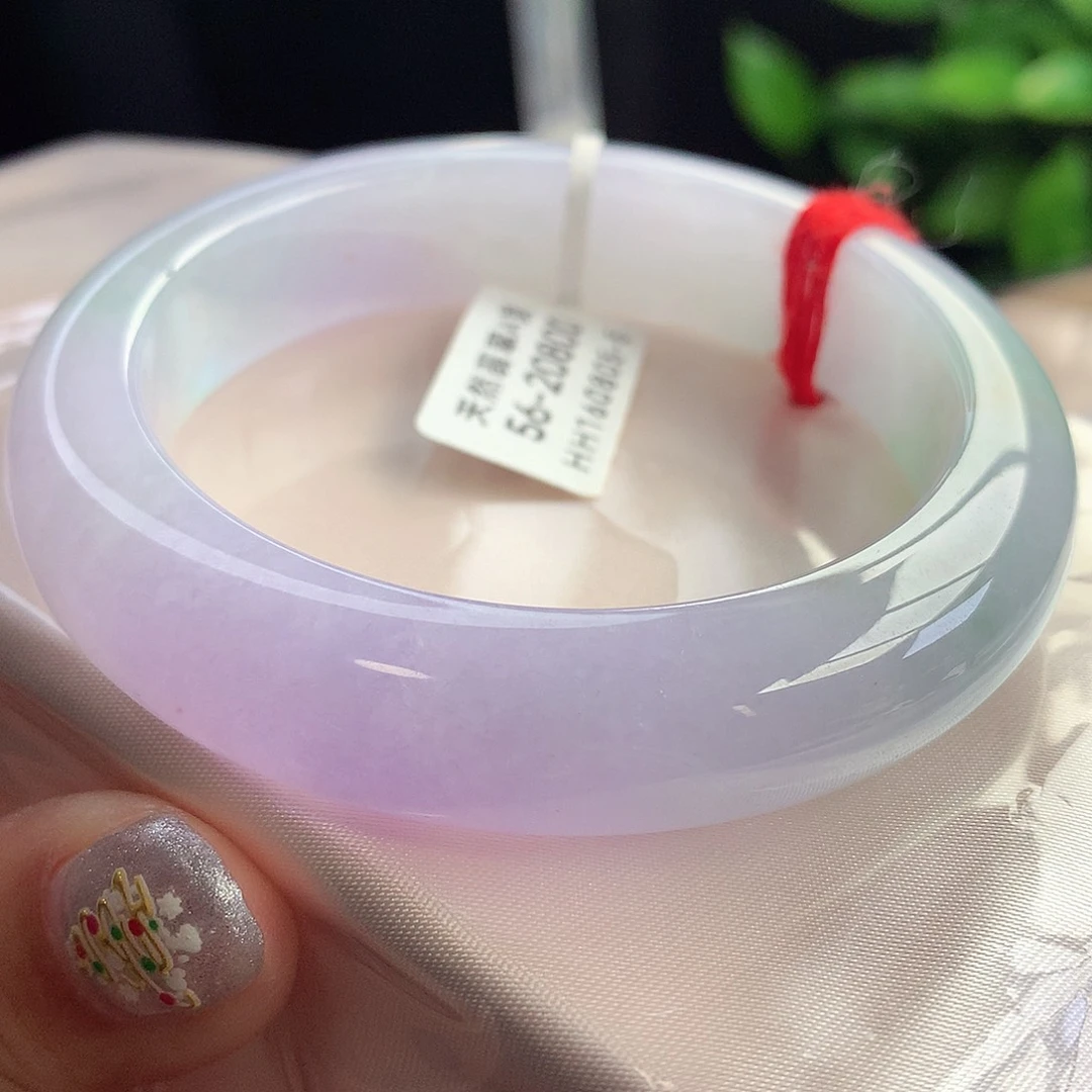 未镶嵌手镯翡翠55-56圈口三彩特色镯11号