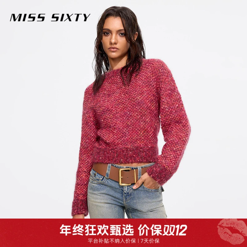 【搭搭专属】【商场同款新品】Miss Sixty2025春季针织衫女圆领新年圣