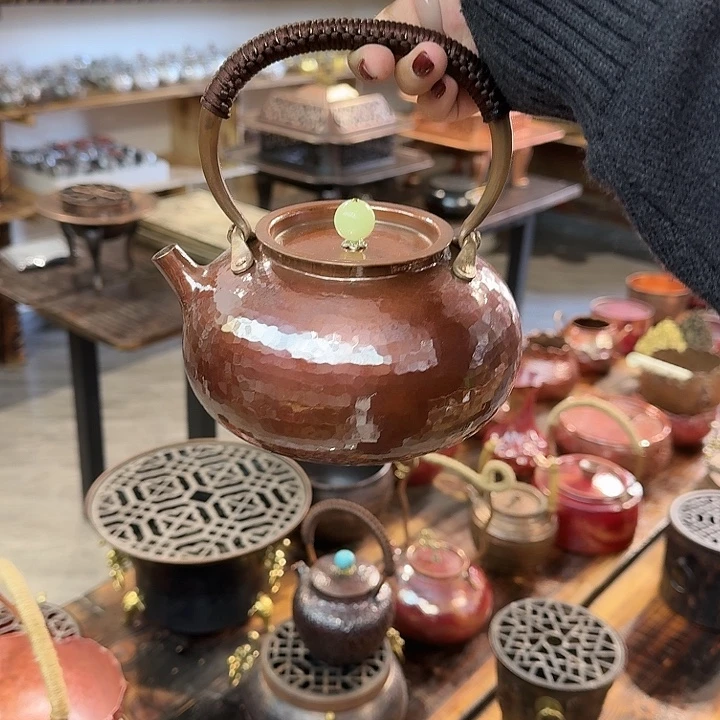 小***茶紫铜手工制作摆件一个