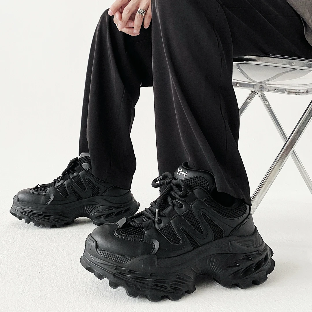 YH8900新款6厘米增高老爹鞋高颜值简约百搭男款老爹鞋厚底透气鞋