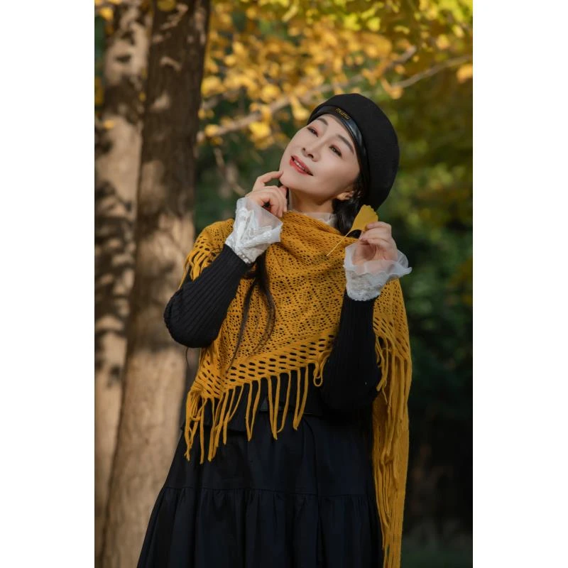 【一依推荐】针织镂空休闲披肩时尚简约文艺复古风搭肩保暖