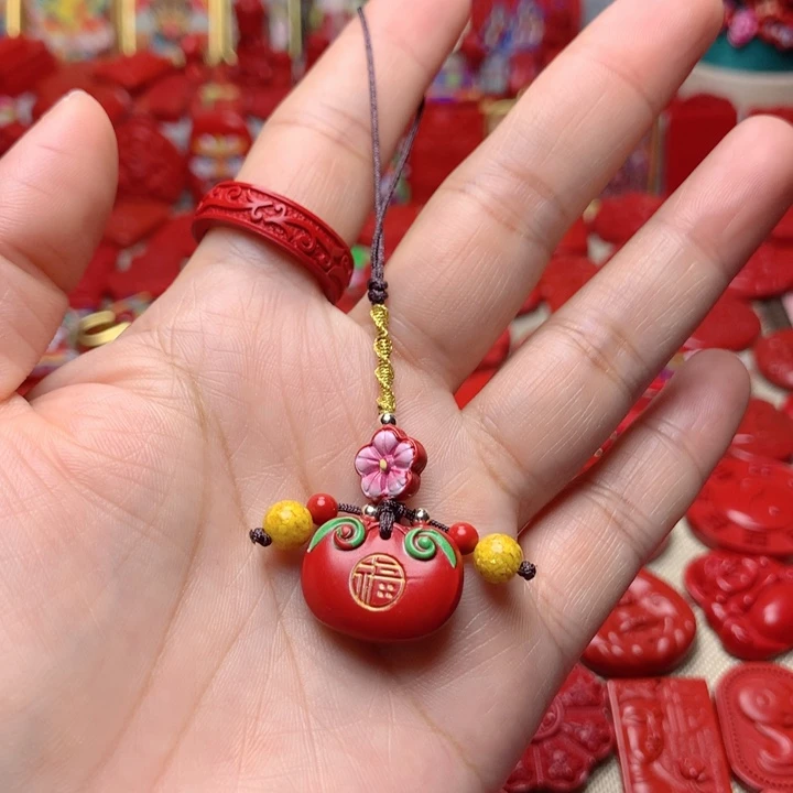 天然辰砂工艺品朱砂手机坠