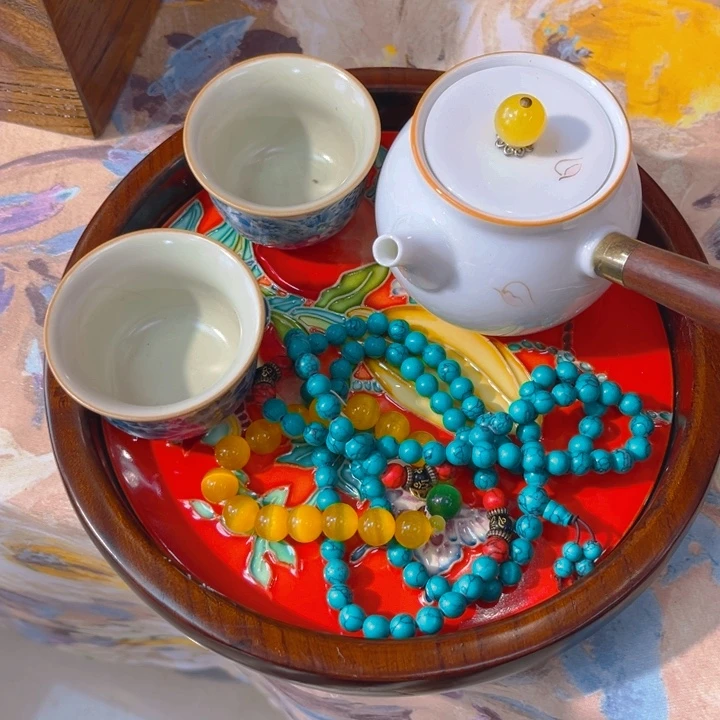 木瓷板画艺术作品圆盘