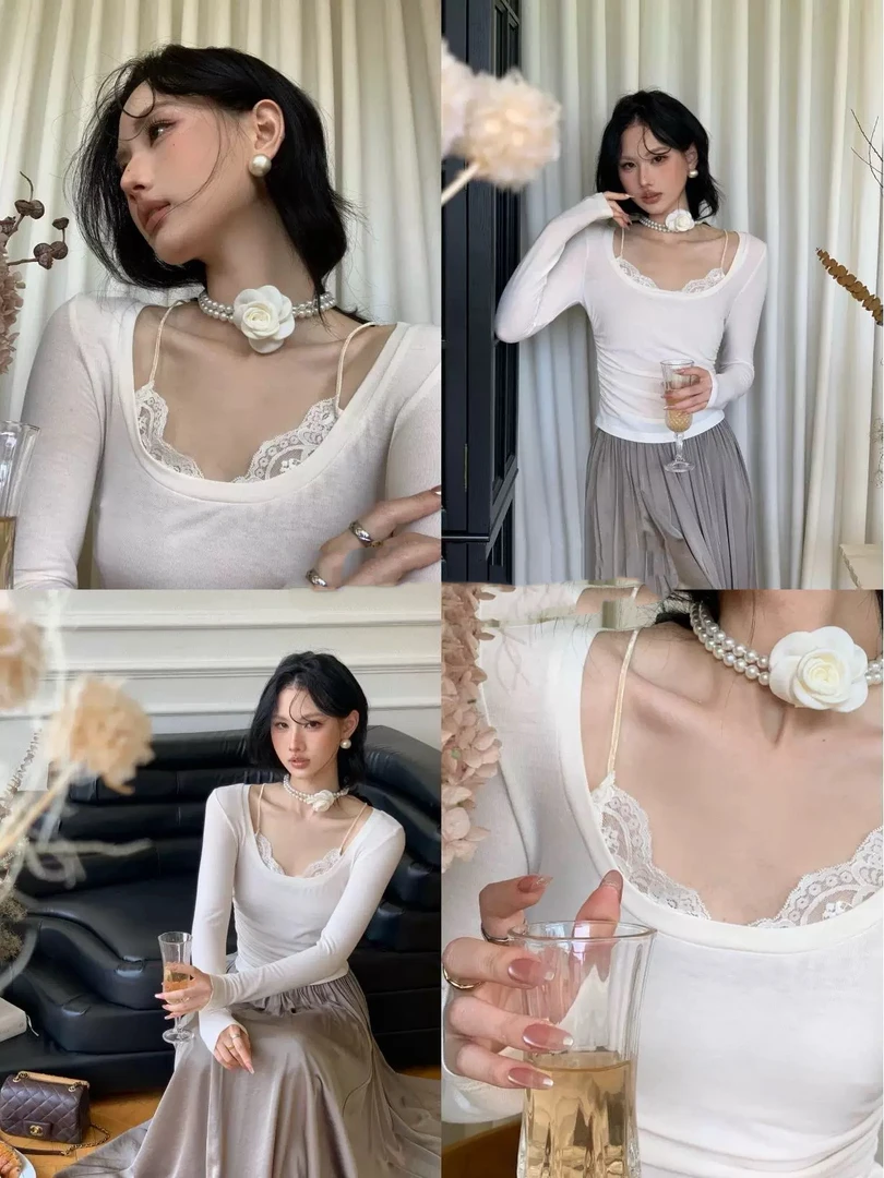 打底 蕾丝花丛中