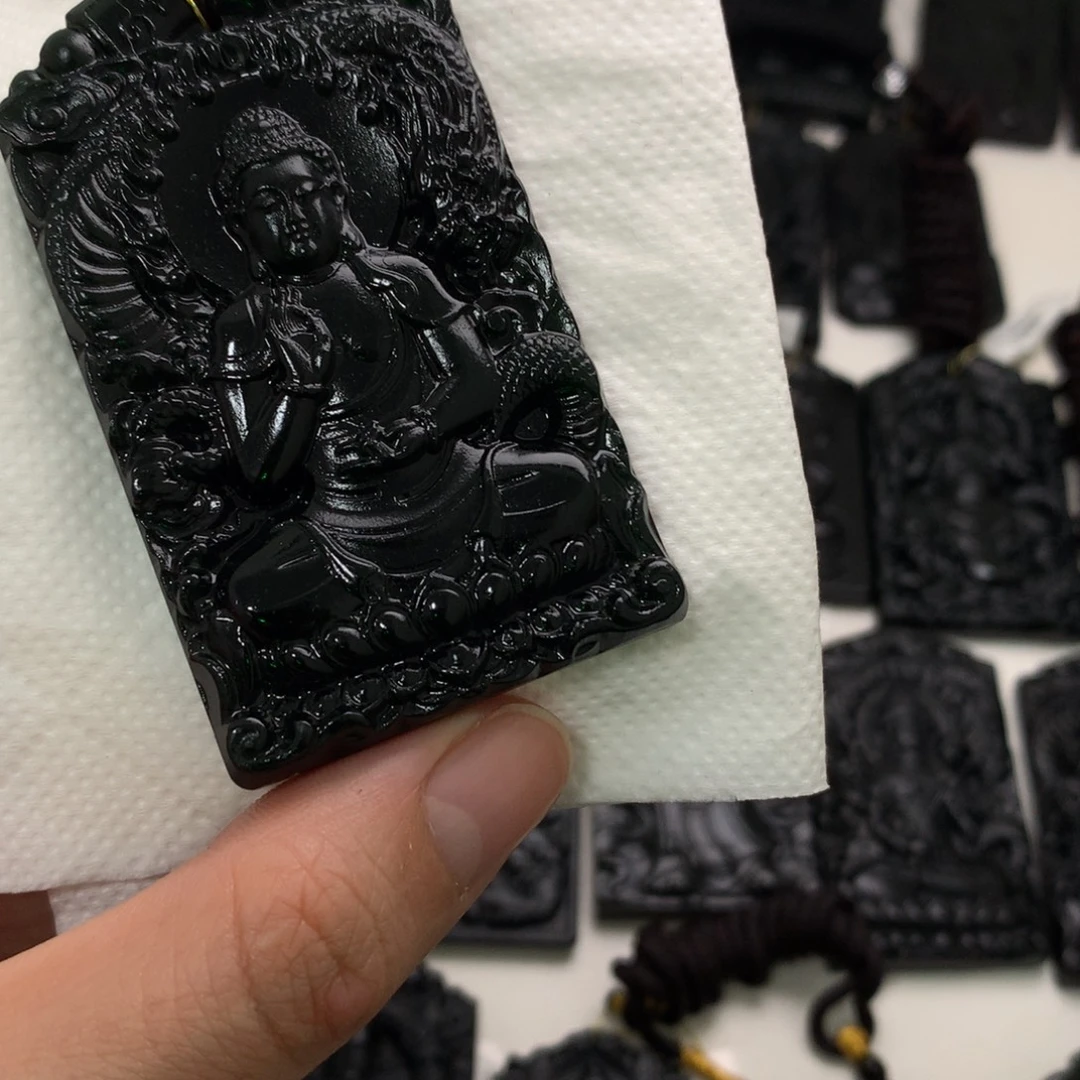 天然缅甸a货钢琴黑挂件