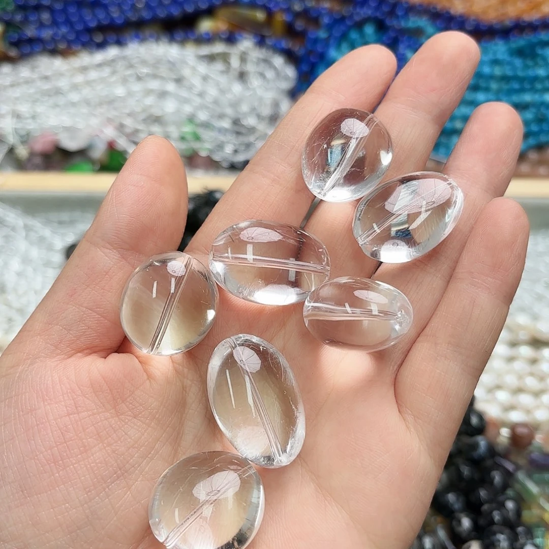 玛瑙/玉髓未镶嵌珠宝半成品20×24白水晶土豆随行一颗