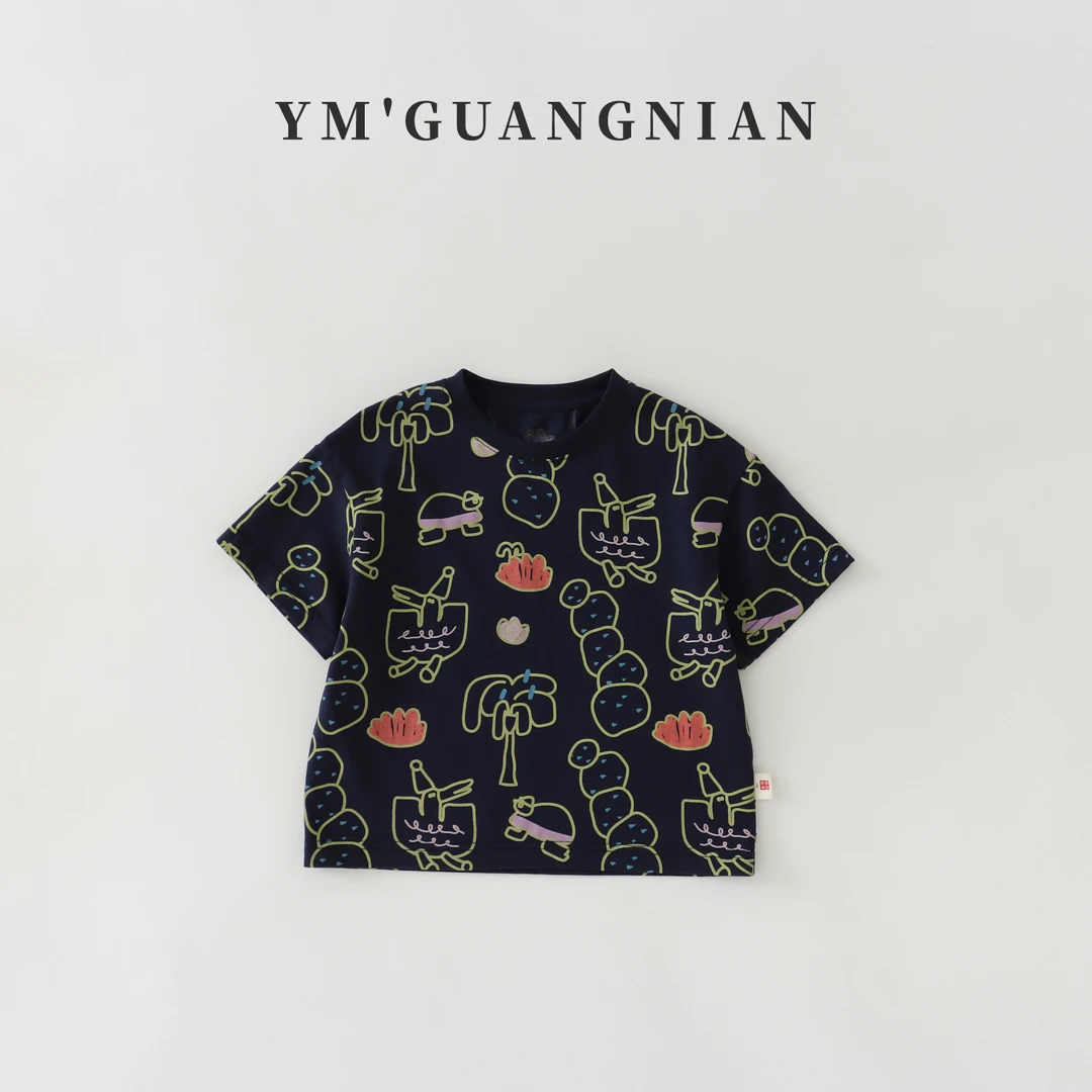 【幼棉光年】夏季男童休闲百搭印花T恤圆领1220760