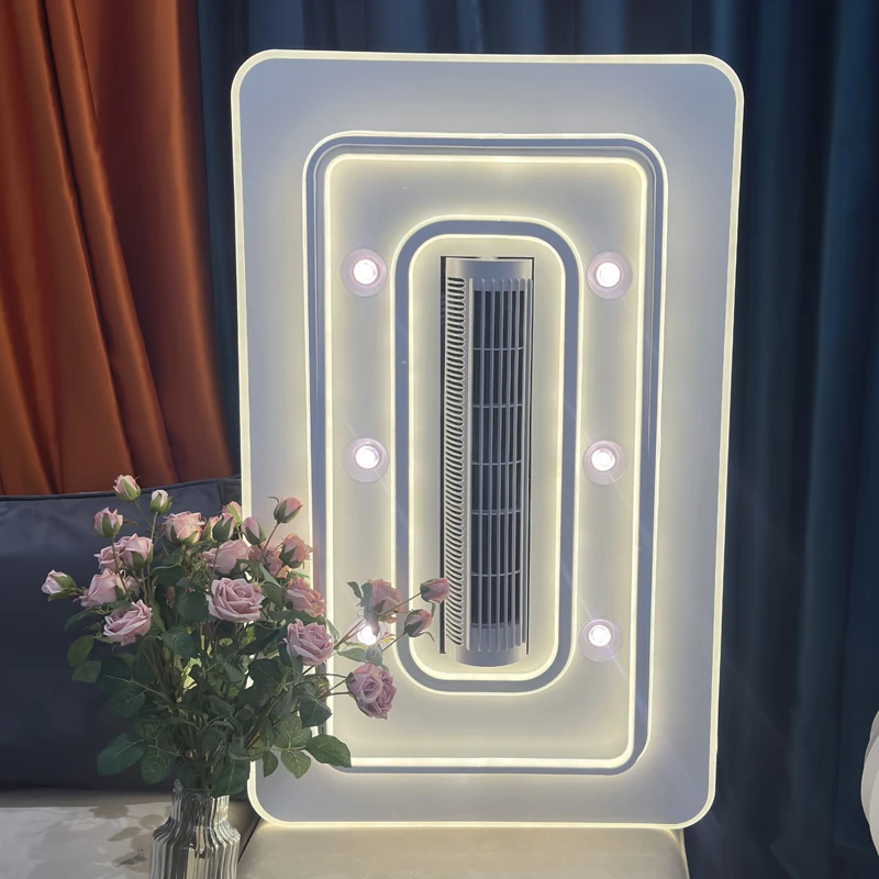 新6257大长客厅2025年新款无叶风扇灯智能语音控制遥控灯具