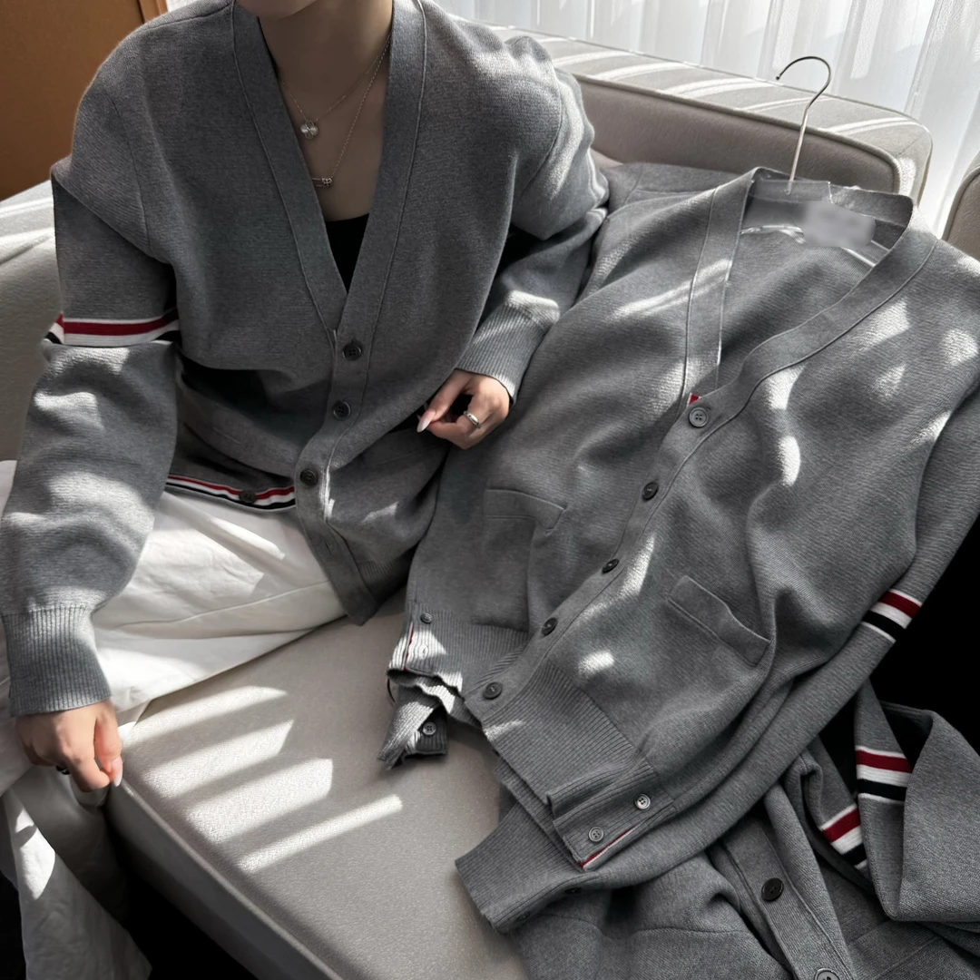 SEASONMARK早秋新款织带针织开衫长袖时尚休闲百搭男女同款长袖