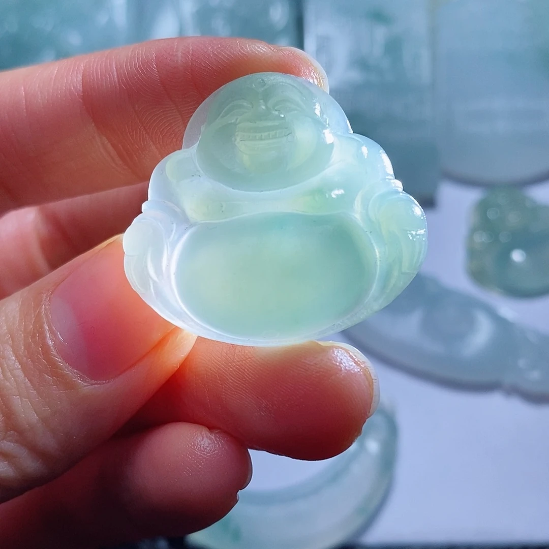 定制翡翠未镶嵌毛货付款后确认抛光