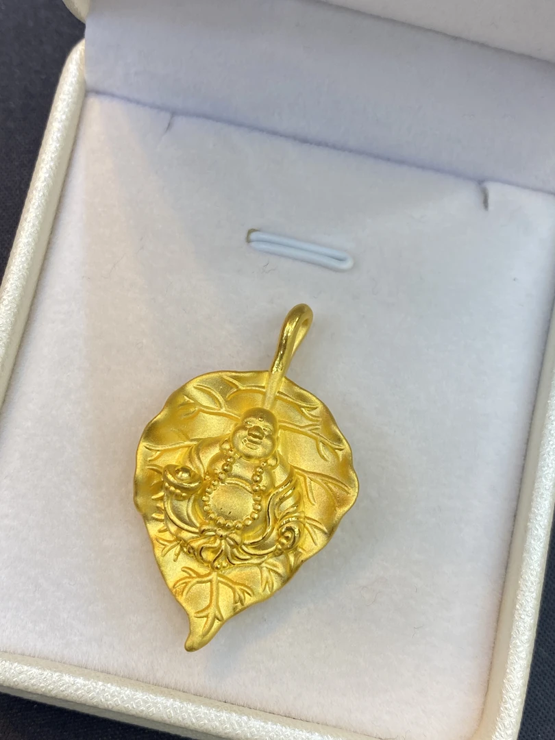 足金999叶子佛吊坠