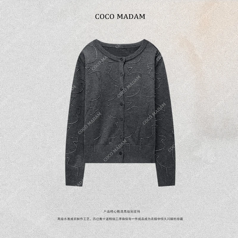 NIUNIU ·T-1838 毛针织衫开衫款修身型厚款纯色重工女毛衫外套