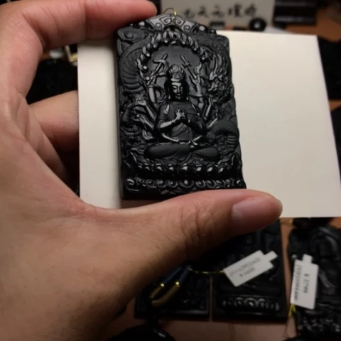 天然缅甸a货钢琴黑挂件