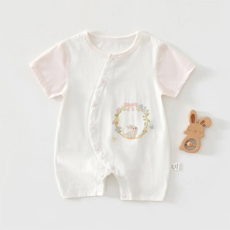 新生短袖连体薄款A类纯棉无骨男女宝宝宝宝夏季衣服衣服夏季婴儿