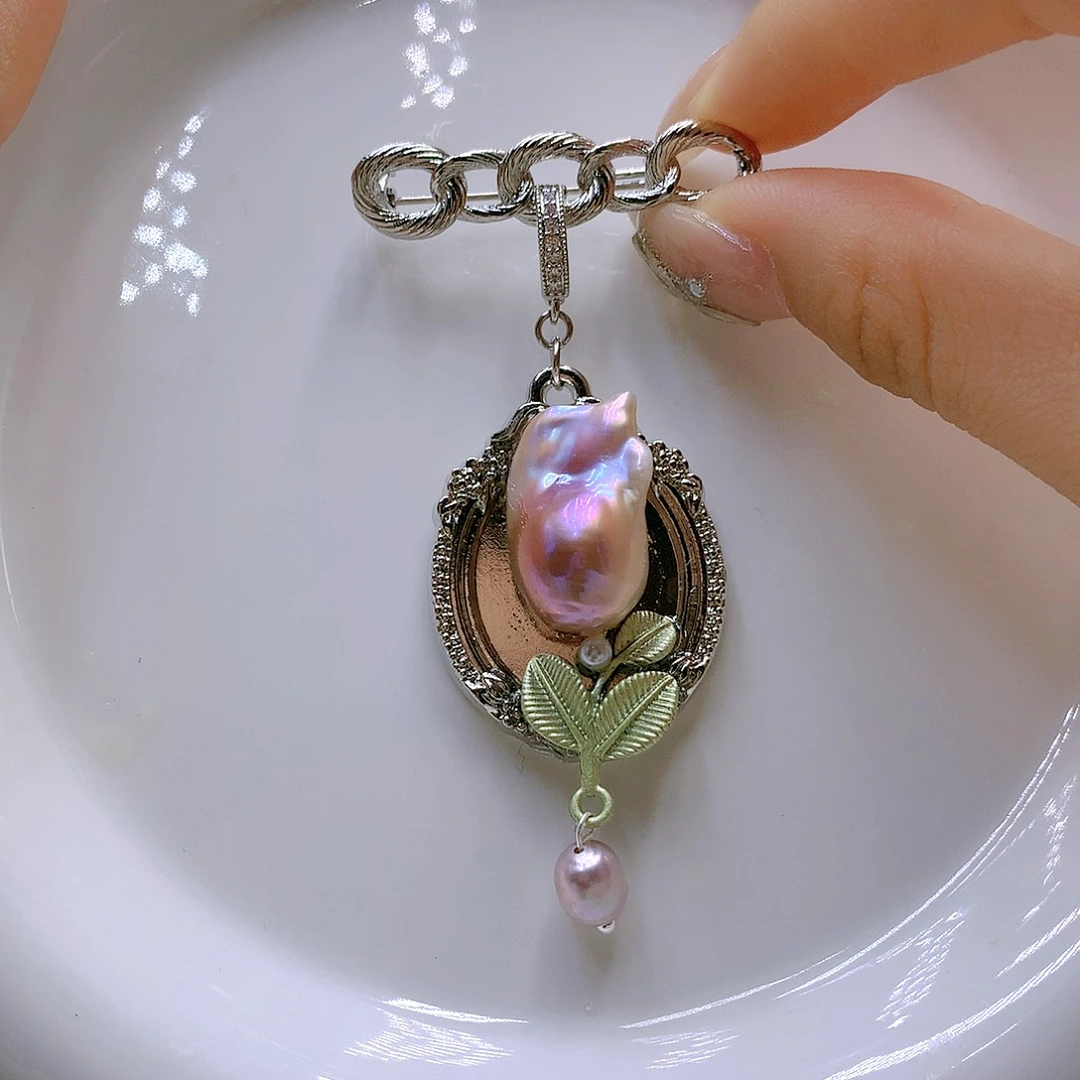 银S925镶嵌耳饰淡水珍珠