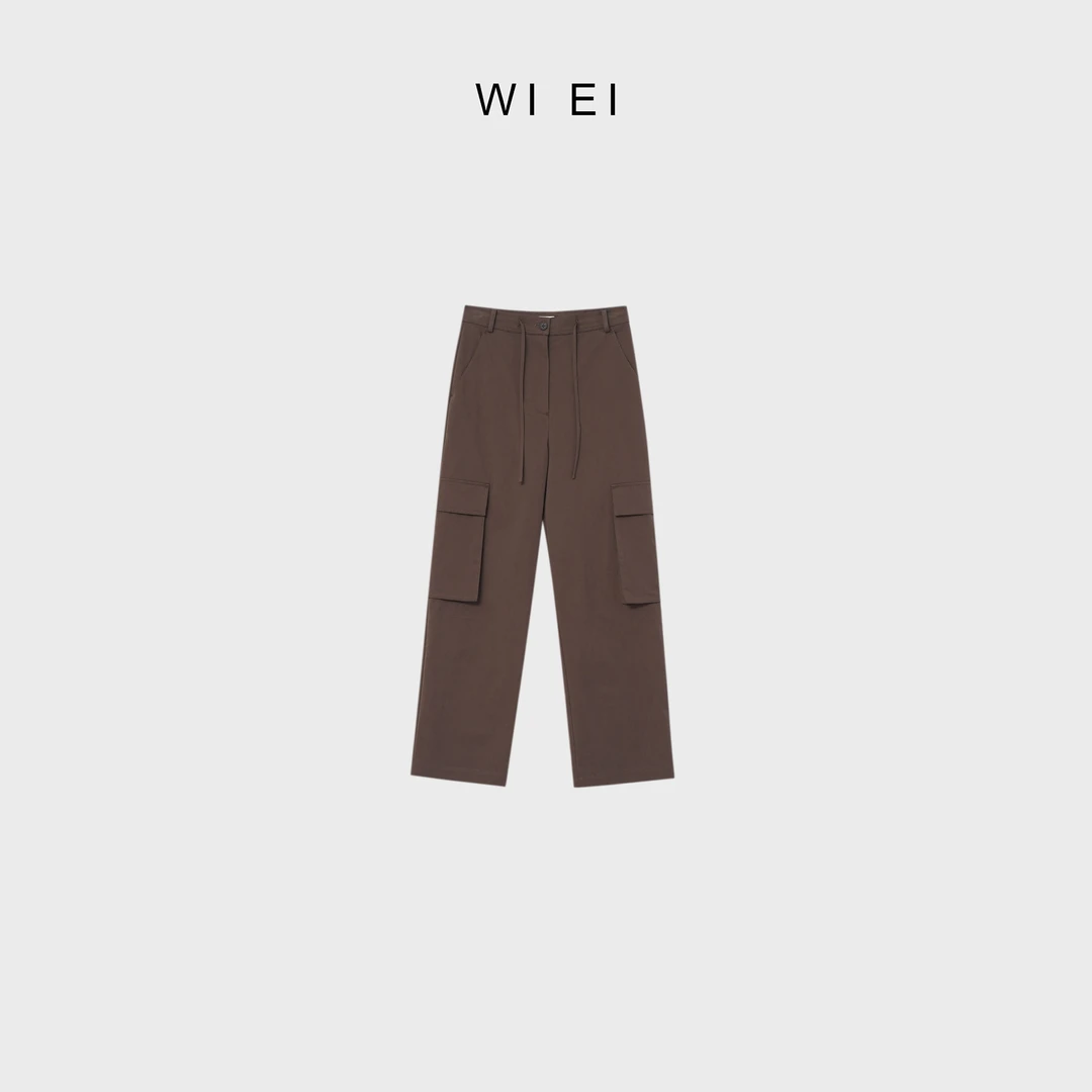 《WI EI》美式真巧* 大口袋工装风 抽绳直筒 显瘦休闲长裤 23673