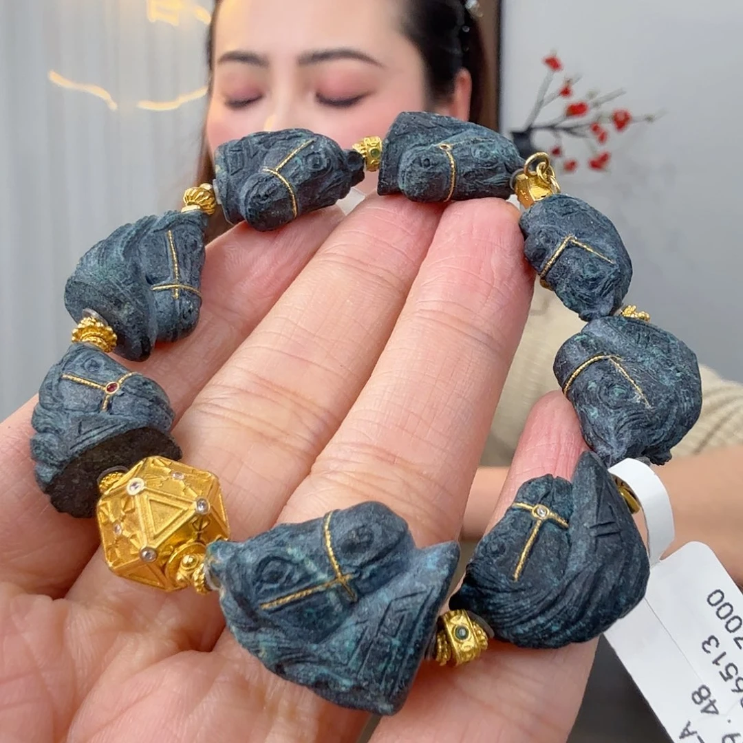 绿松石18K金镶嵌珠宝奇石