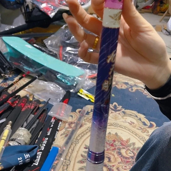紫色鱼竿5.4米少杆堵