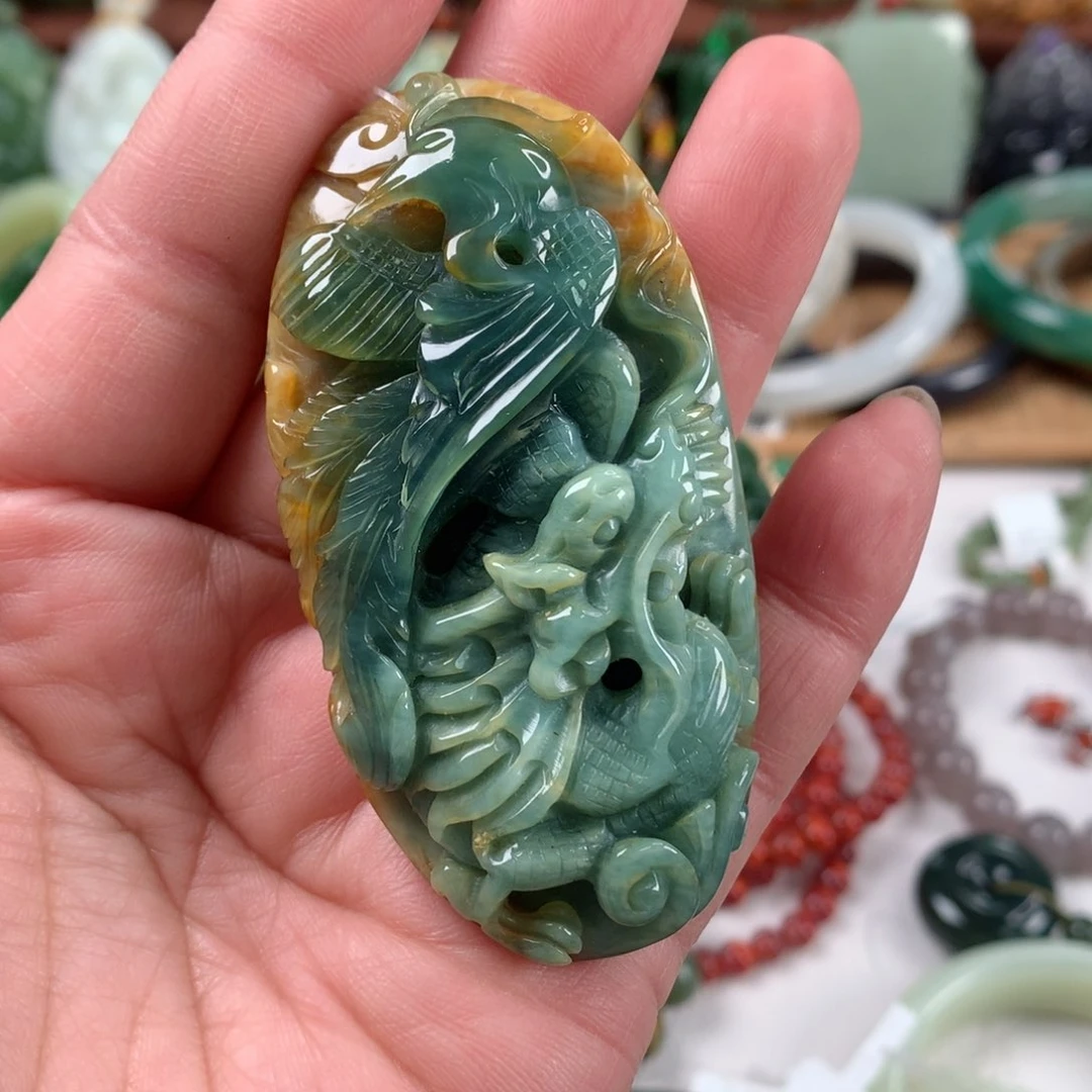 岫玉颈饰未镶嵌吊坠