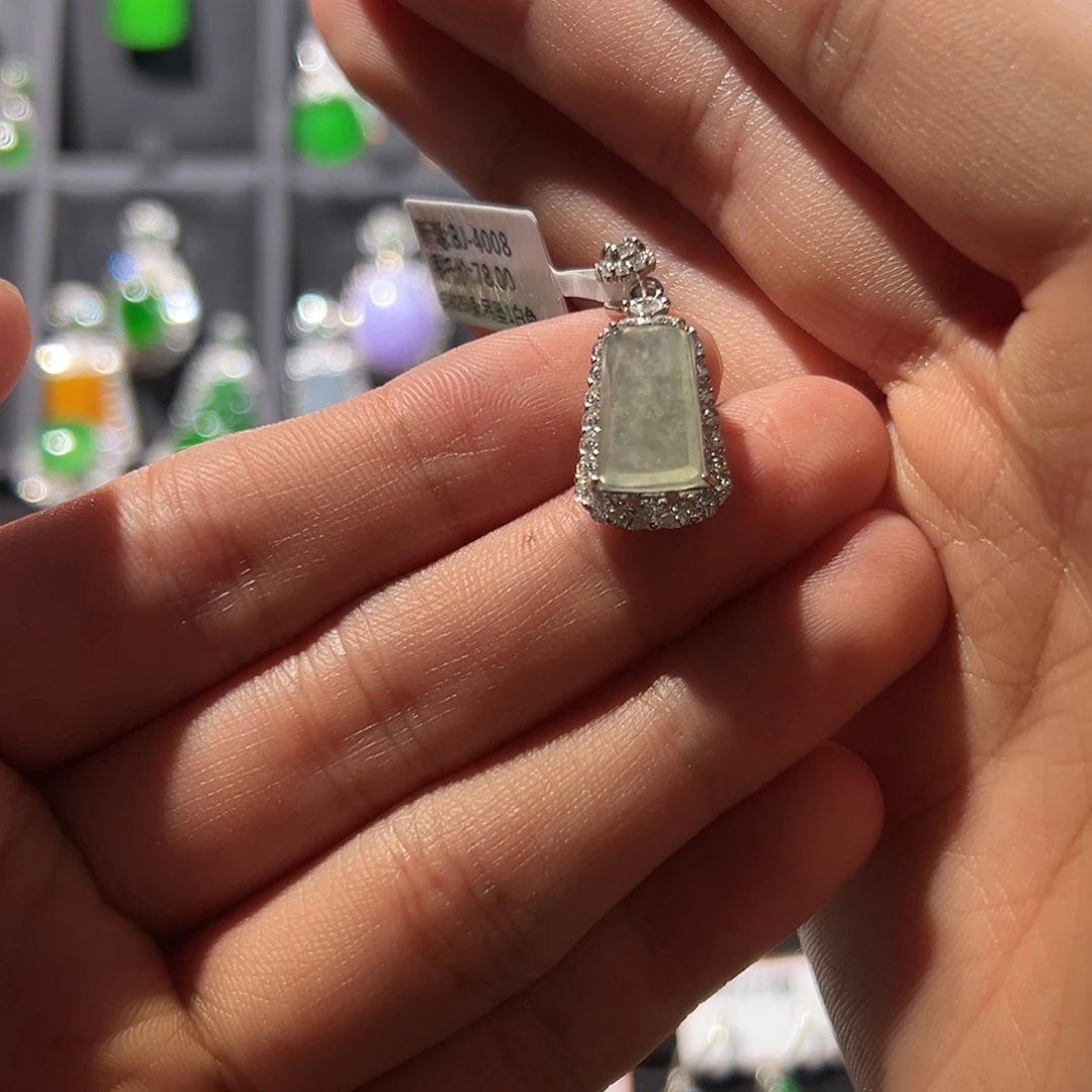 翡翠银S925镶嵌吊坠(不含链)