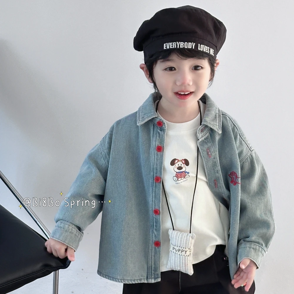 【 多雨孕婴专属】bi8bo2025春季男童宽松休闲牛仔长袖衬衫 31051