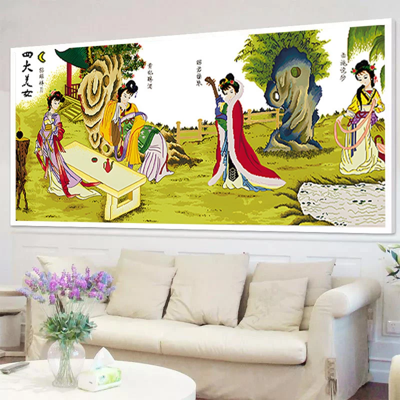 手工绣好十字绣成品67164四大美女