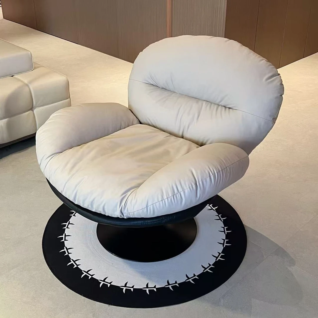 设计师单人沙发椅客厅极简休闲椅网红阳台懒人沙发躺椅旋转单人椅