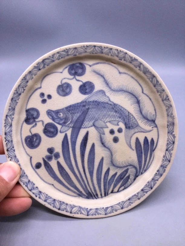 景德镇陶瓷青花鱼纹洗