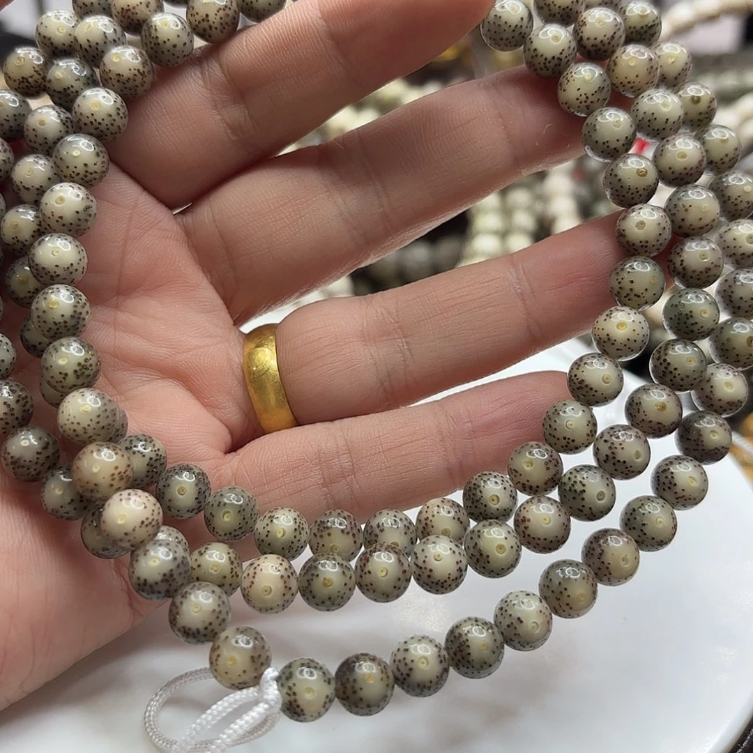 手串星月菩提8龙蛋果冻双留白