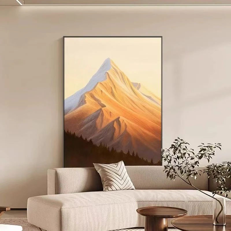 日照金山装饰画奶油风轻奢风格客厅玄关沙发背景墙挂画